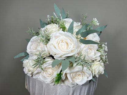 Cake Decoration Wedding Topper Decor Cake Arrangements Sage Ivory Cake Decoration Ivory Artificial Flower Cake Decor White