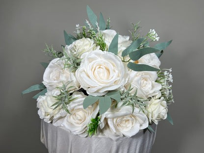 Cake Decoration Wedding Topper Decor Cake Arrangements Sage Ivory Cake Decoration Ivory Artificial Flower Cake Decor White