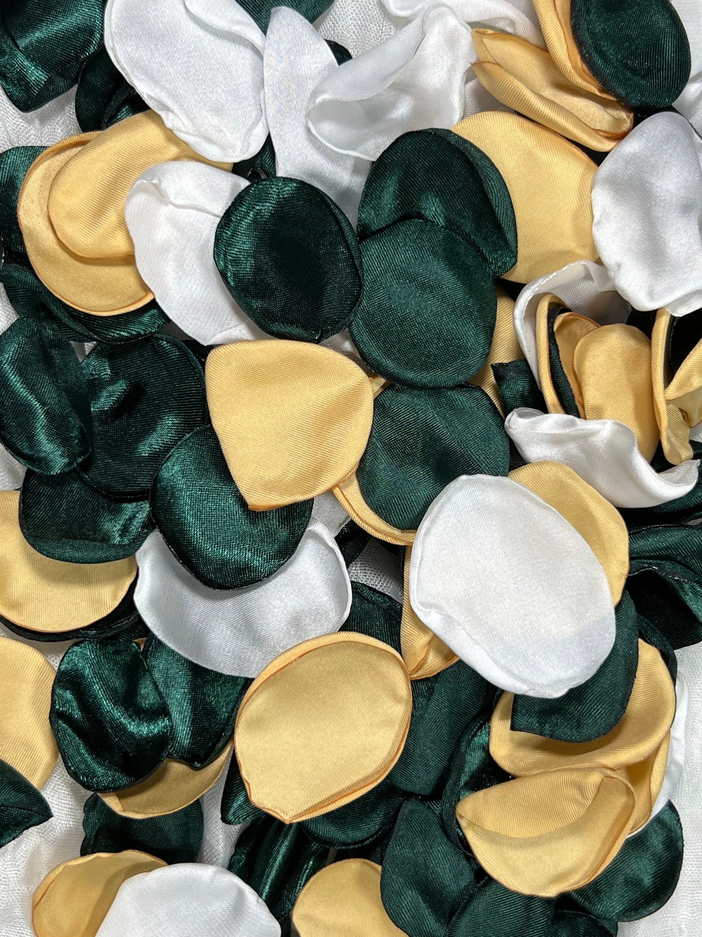 Emerald Gold Petals Wedding Decor Flower Girl Petals Emerald Wedding Aisle Decor Flower Petals White Ceremony Decor Bridal Shower Confetti