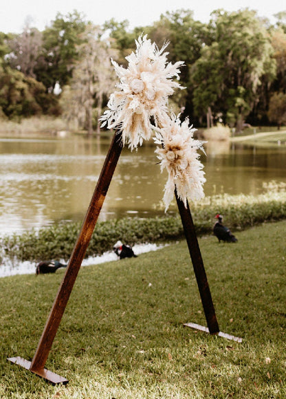 Wedding Arch Arrangement White Pampas Grass Arch Aisle Arrangement Decor Handmade Artificial Dried Flowers Baby Breath Fern Ivory Arch