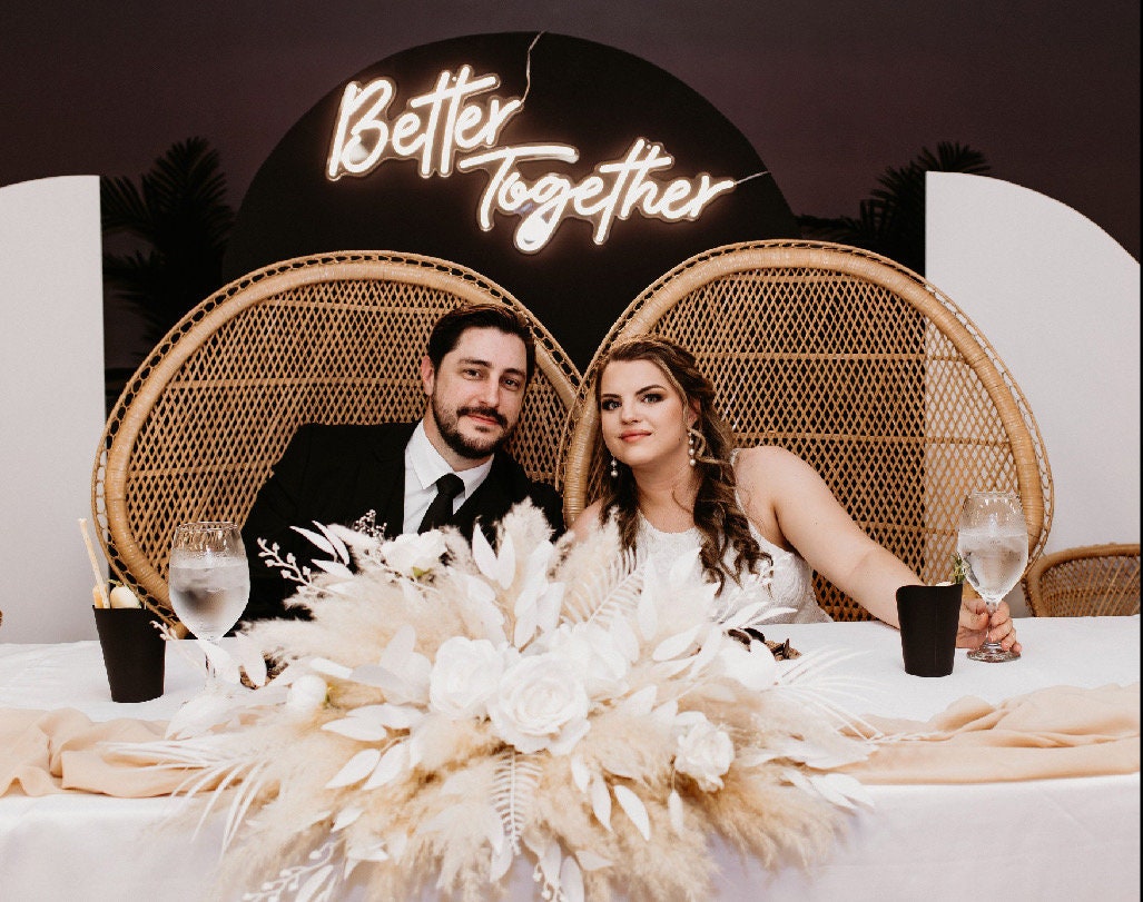 Wedding Bouquet Boho White Bridal Bouquet Pampas Grass Ivory Bridesmaids White Bouquet Decor Fern White Artificial Flower Dried White Rose