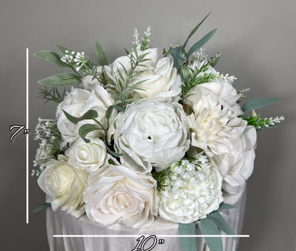 Cake Decoration Wedding Topper Decor Cake Arrangements Sage Cake Decoration Ivory Artificial Flower Cake Topper Flower White Eucalyptus