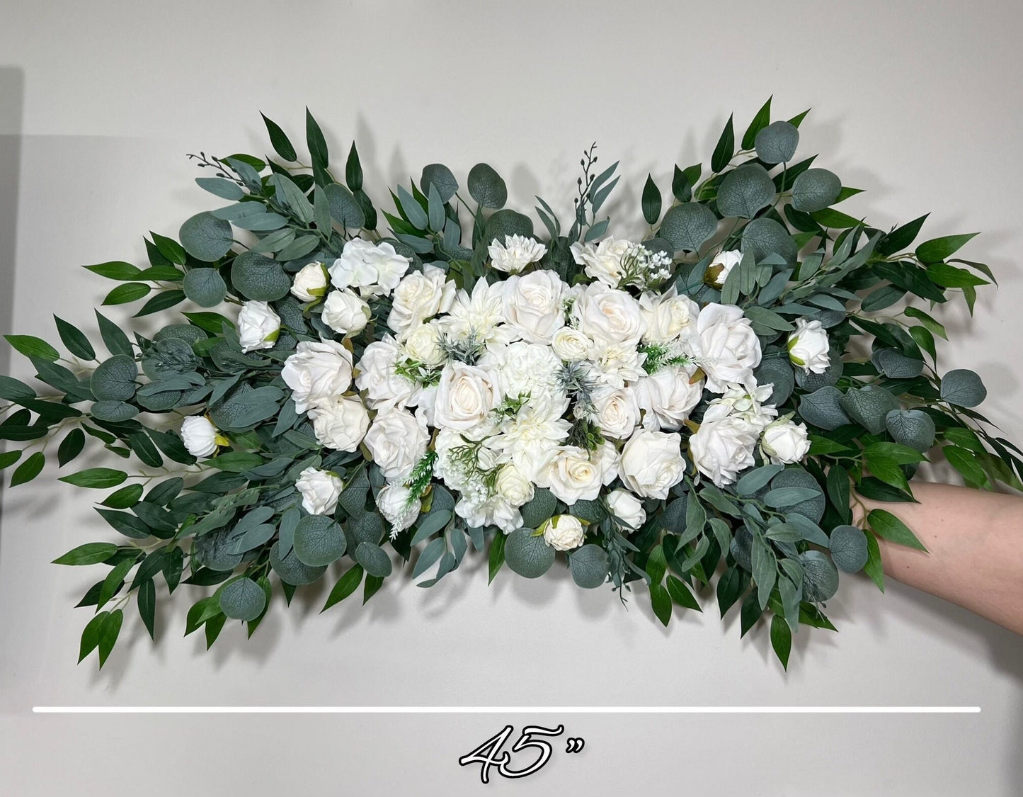 Wedding Arch Arrangement White Ivory Arch Aisle Arrangement Decor White Arbor Arrangement White Eucalyptus Sage Artificial Flowers