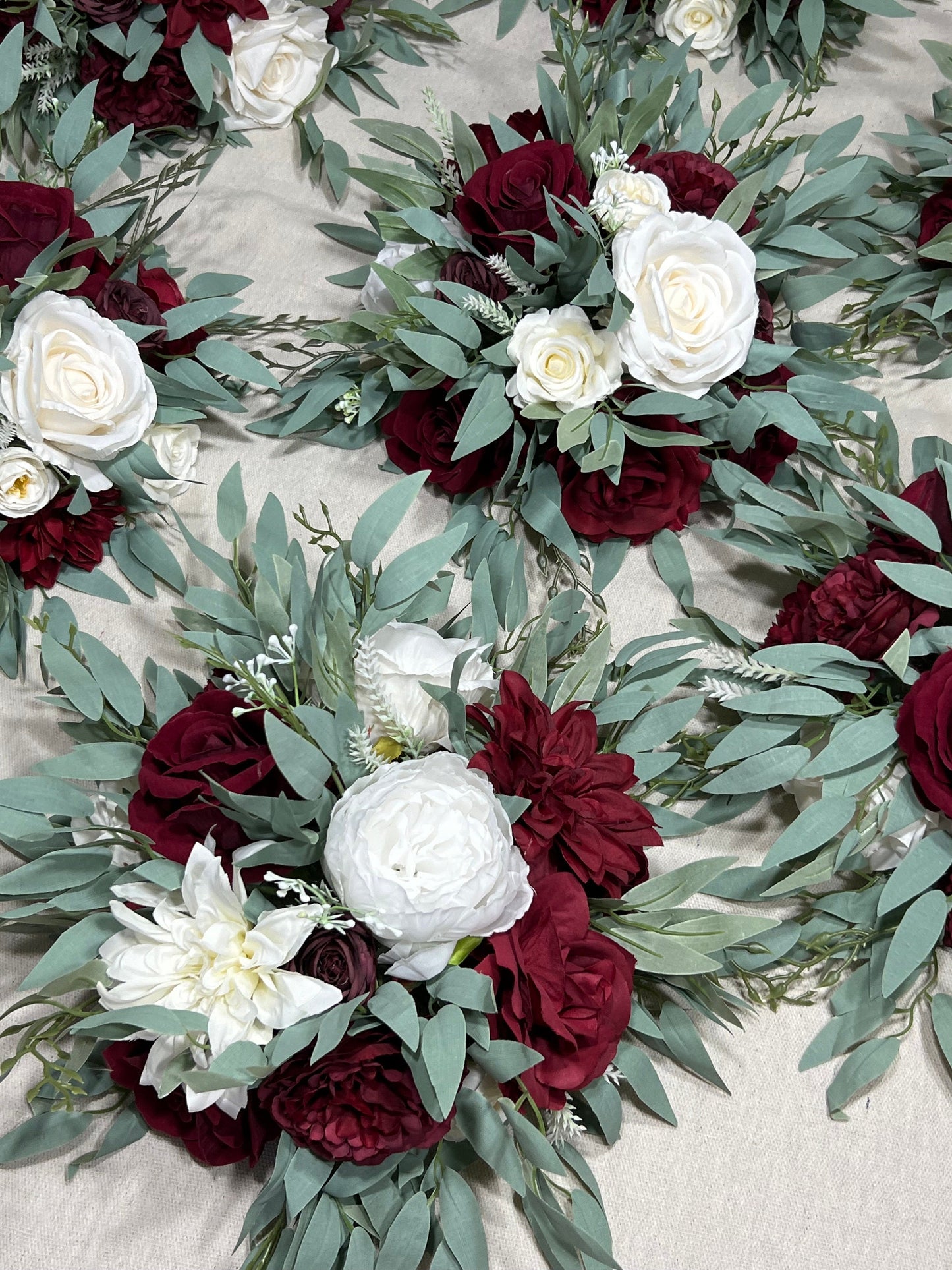 White Burgundy Centerpiece Wedding Ivory Wine Red Table Flower Ball Decoration Eucalyptus Table Centerpiece Barrel Whiskey Winter Maroon