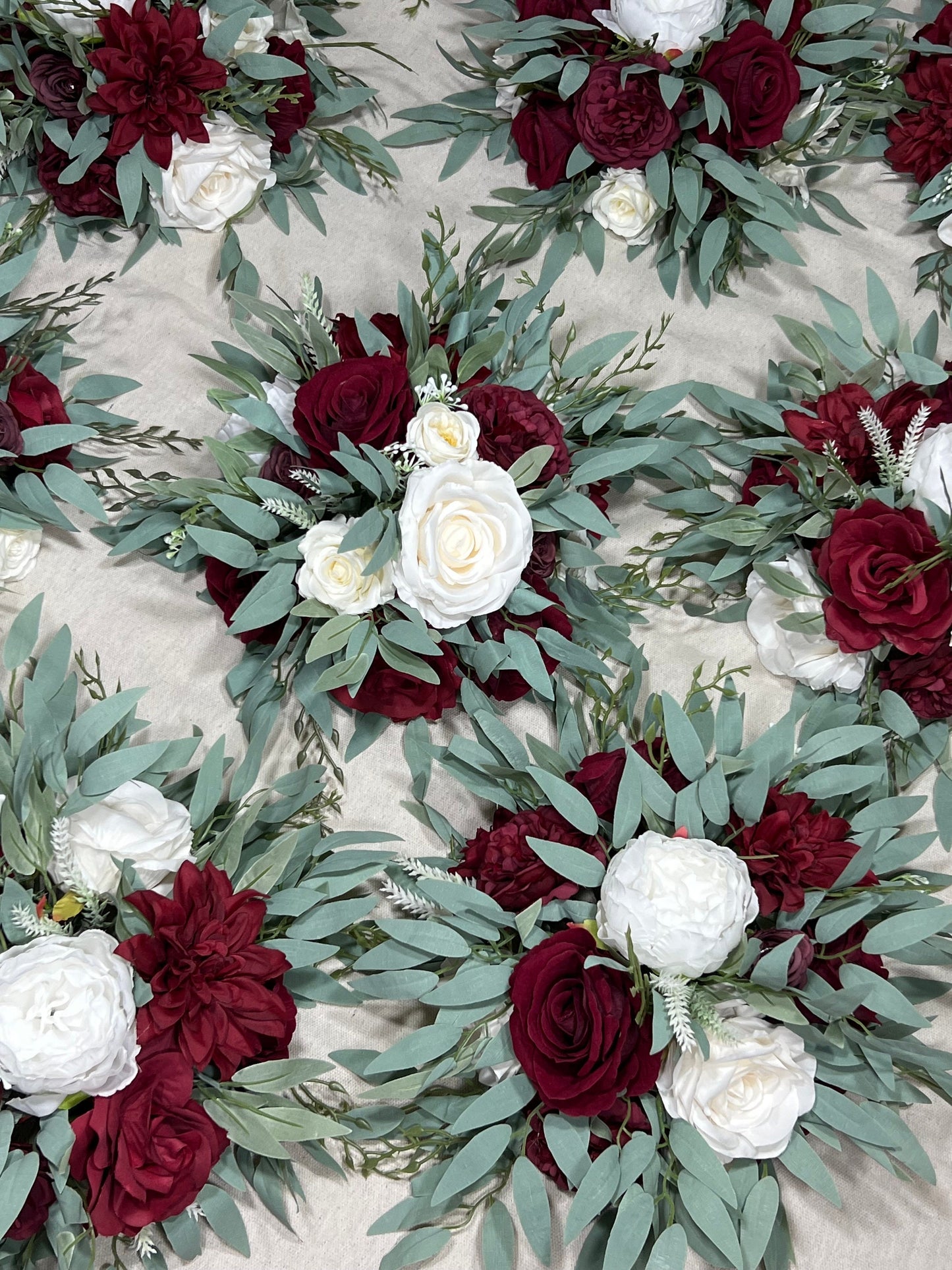 White Burgundy Centerpiece Wedding Ivory Wine Red Table Flower Ball Decoration Eucalyptus Table Centerpiece Barrel Whiskey Winter Maroon