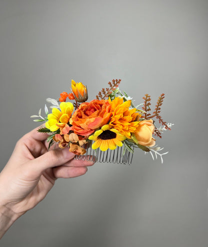 Wedding Bouquet Sunflower Boho Burnt Orange Bridal Terracotta Fall Decor Rust Sunflower Artificial Flowers Dried Pampas Grass Baby Breath