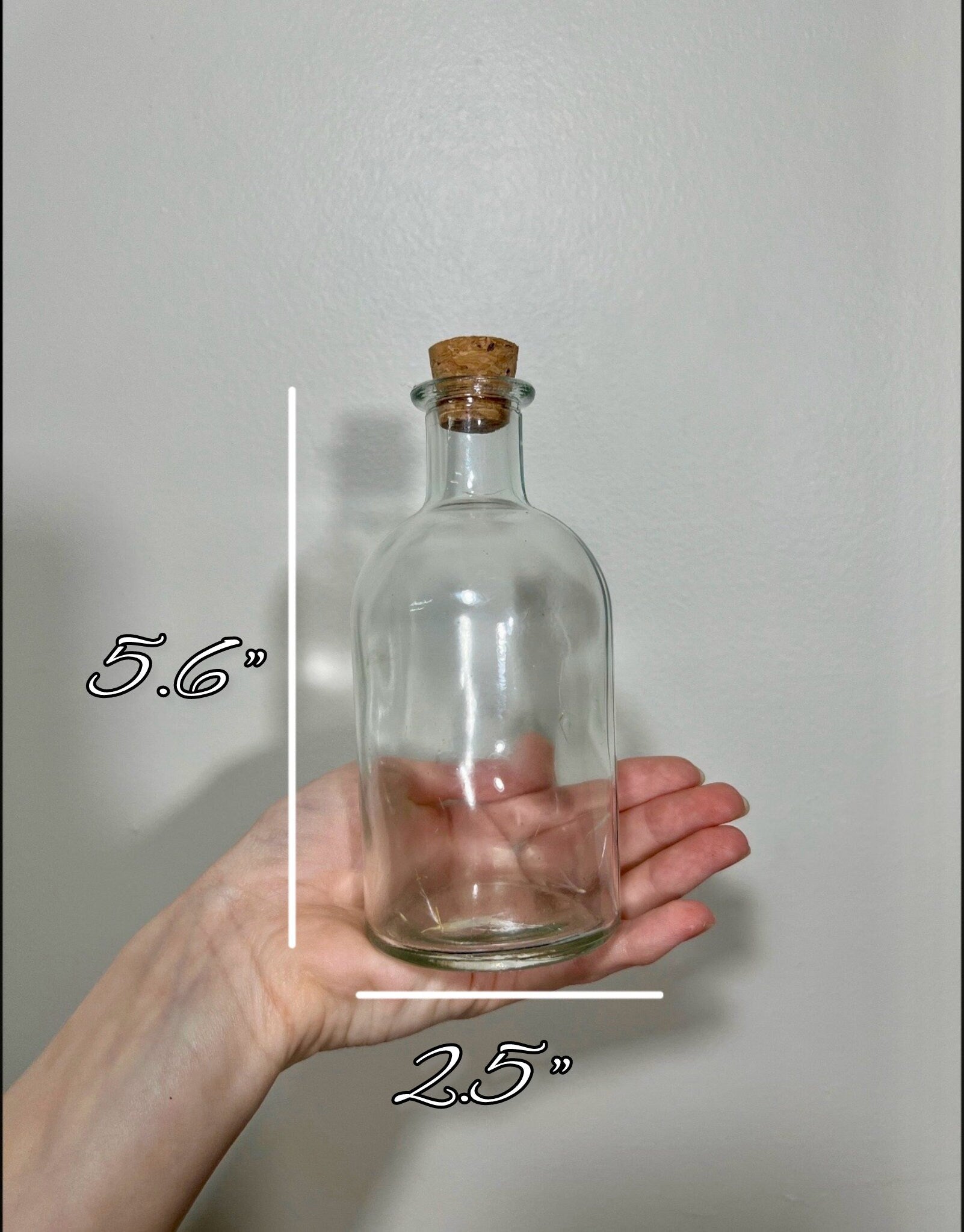 Glass Bottle Corked Wedding 5.6" Bottle Glass Home Decor Office Vintage Style DIY Decor Bottle Bud Vase