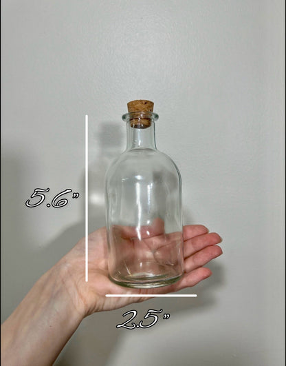 Glass Bottle Corked Wedding 5.6" Bottle Glass Home Decor Office Vintage Style DIY Decor Bottle Bud Vase