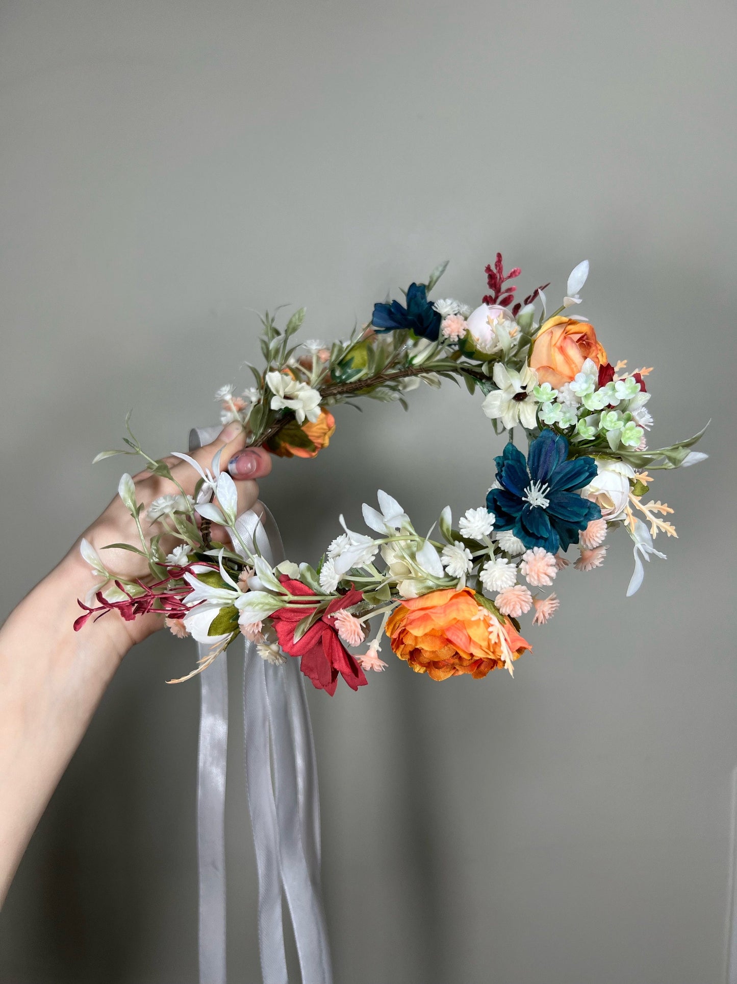 Dark Teal Bouquet Bridal White Terracotta  Burgundy Bridesmaids Bouquet Burnt Orange Teal Rust Ivory Artificial Flowers