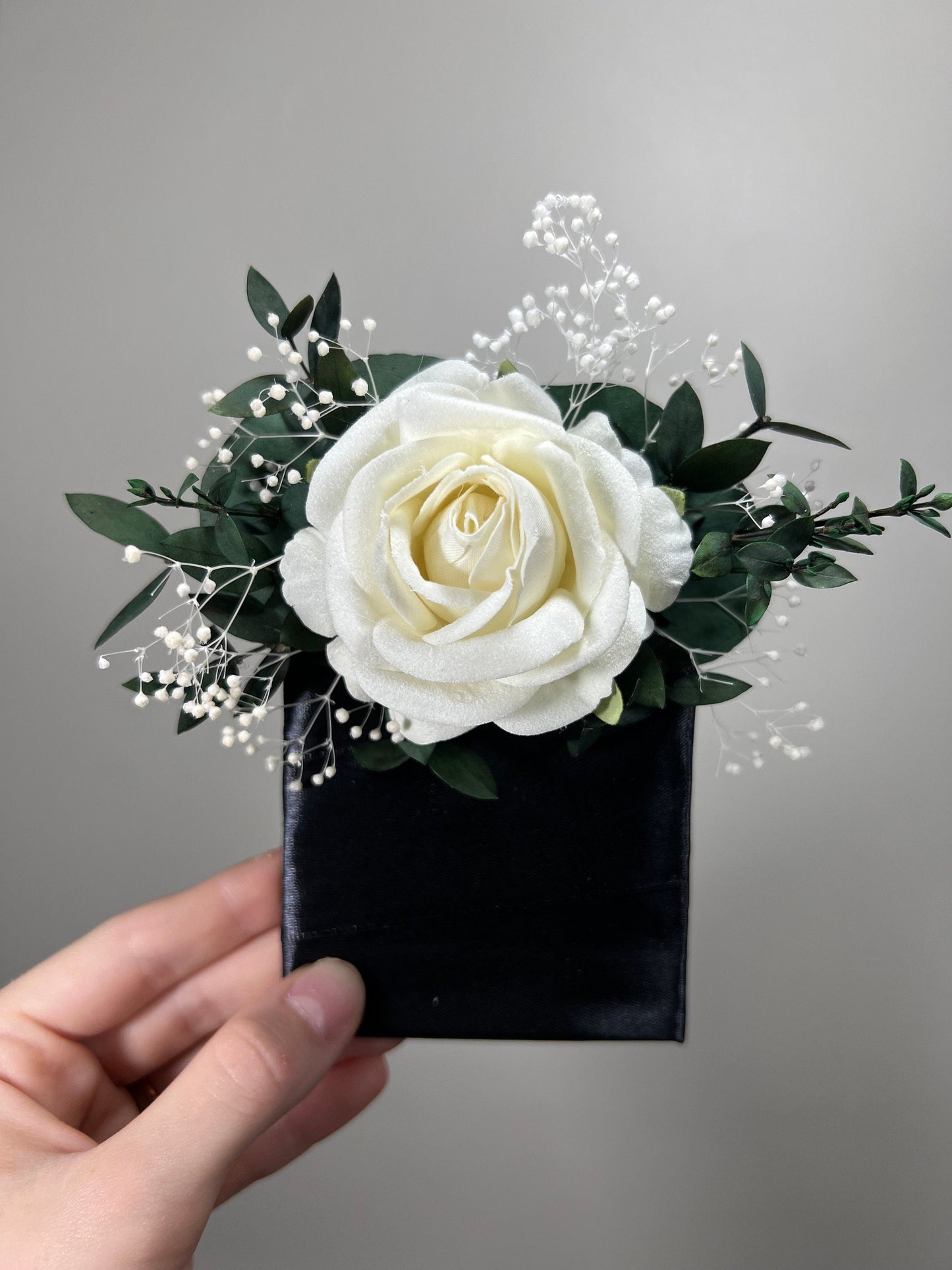 Wedding Pocket Boutonniere White Groom Boutonnière Ivory Square Groomsmen Pocket Boutonniere Wedding Ivory Rustic Artificial Flowers