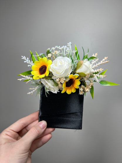 Sunflower Pocket Boutonniere Wedding Groom Boutonnière Square Groomsmen Sunflower White Pocket Boutonniere Ivory Artificial Flowers Reddit