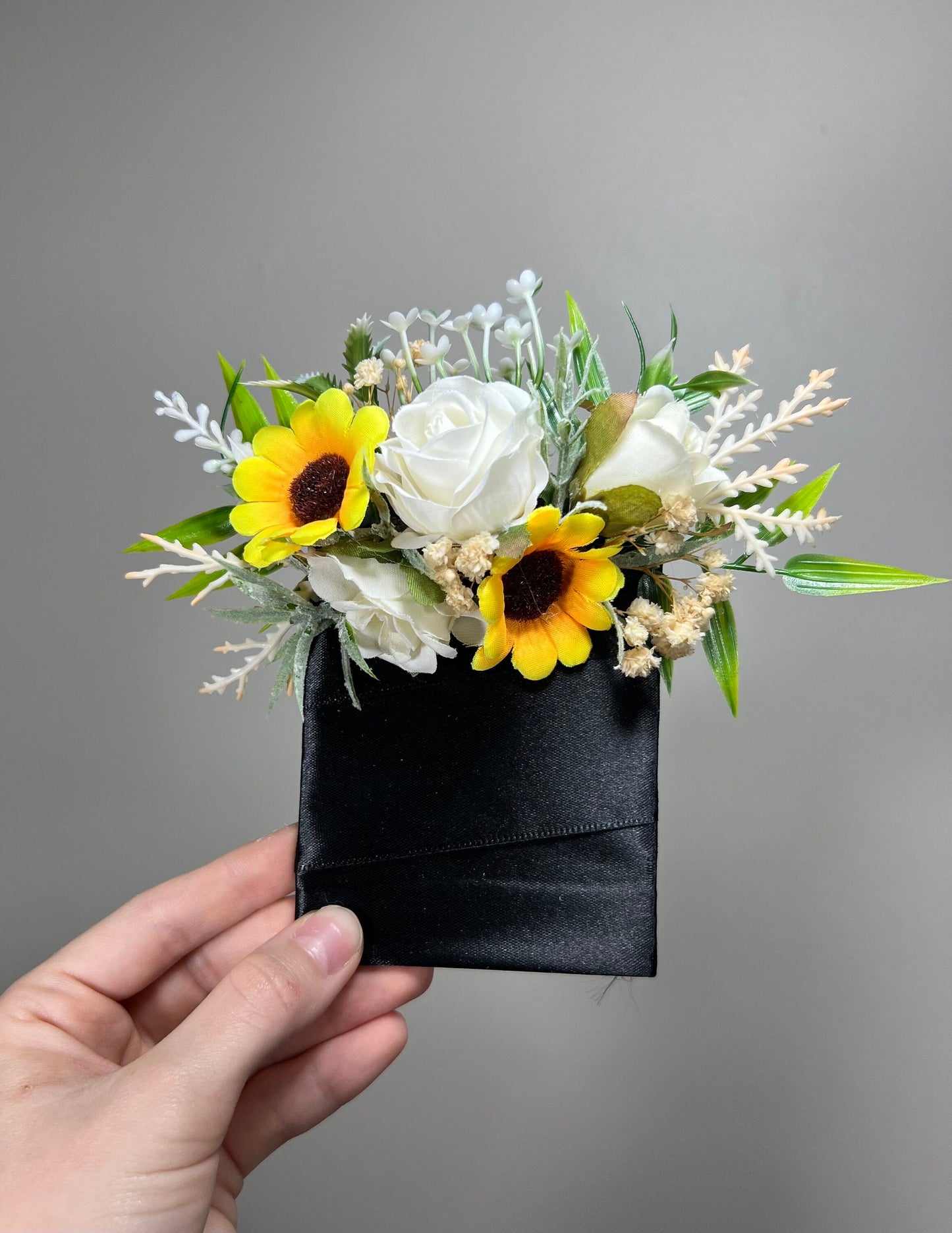 Sunflower Bouquet Wedding Boho Bridal Sunflower Wedding White Fall Decor Ivory Sunflower Bridesmaids Bouquet Pampas Grass Artificial Flowers