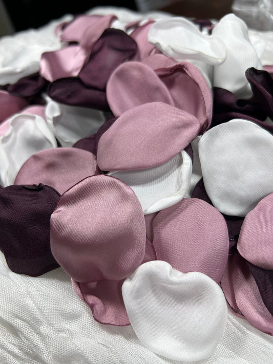 Purple Petals Wedding Decor Flower Girl Petals White Wedding Aisle Decor Flower Petals Plum Ceremony Decor Bridal Shower Confetti
