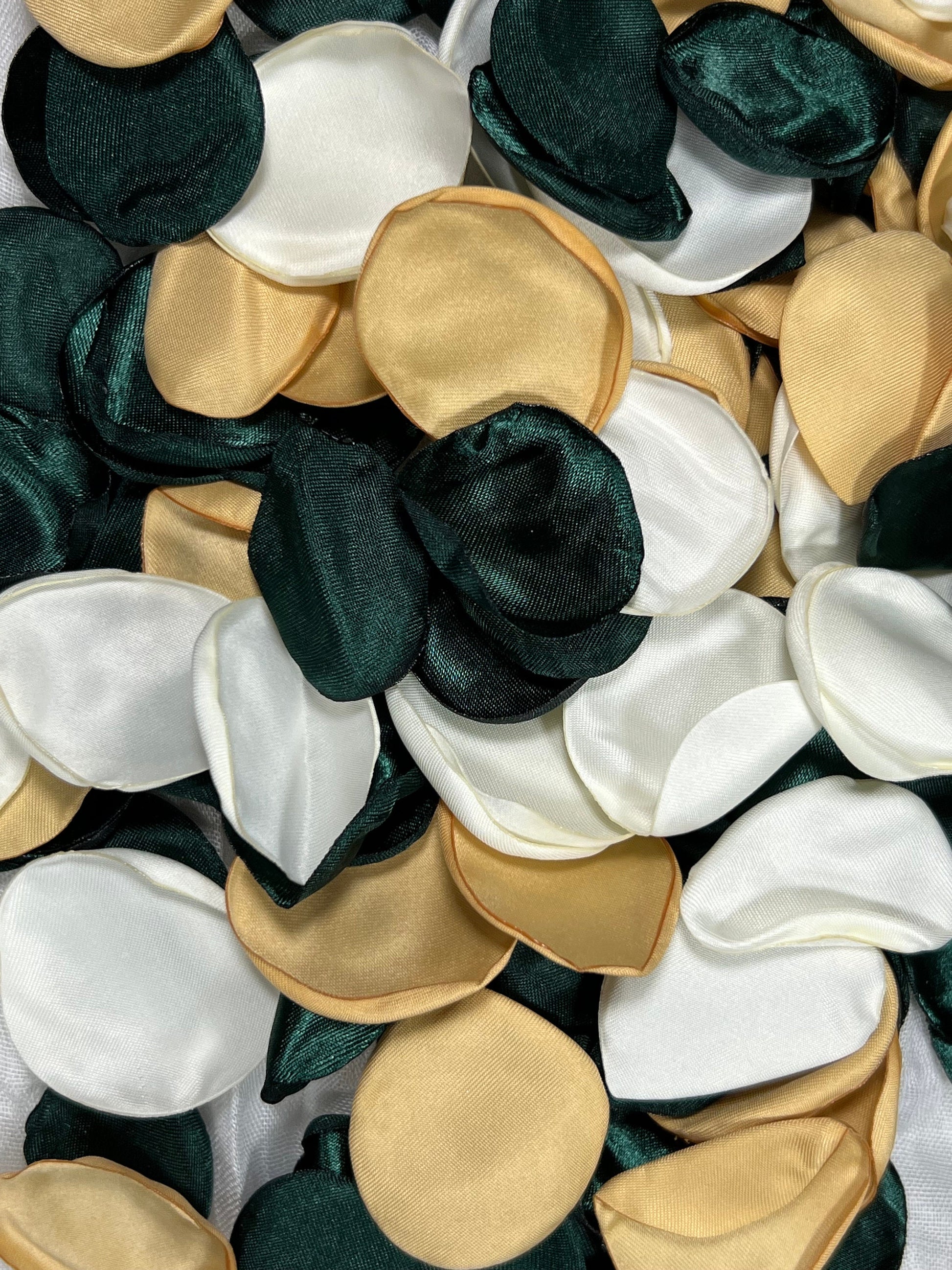 Green Petals Gold Wedding Decor Flower Girl Petals Emerald Green White Wedding Aisle Decor Flower Petals Gold Forest Green Confetti