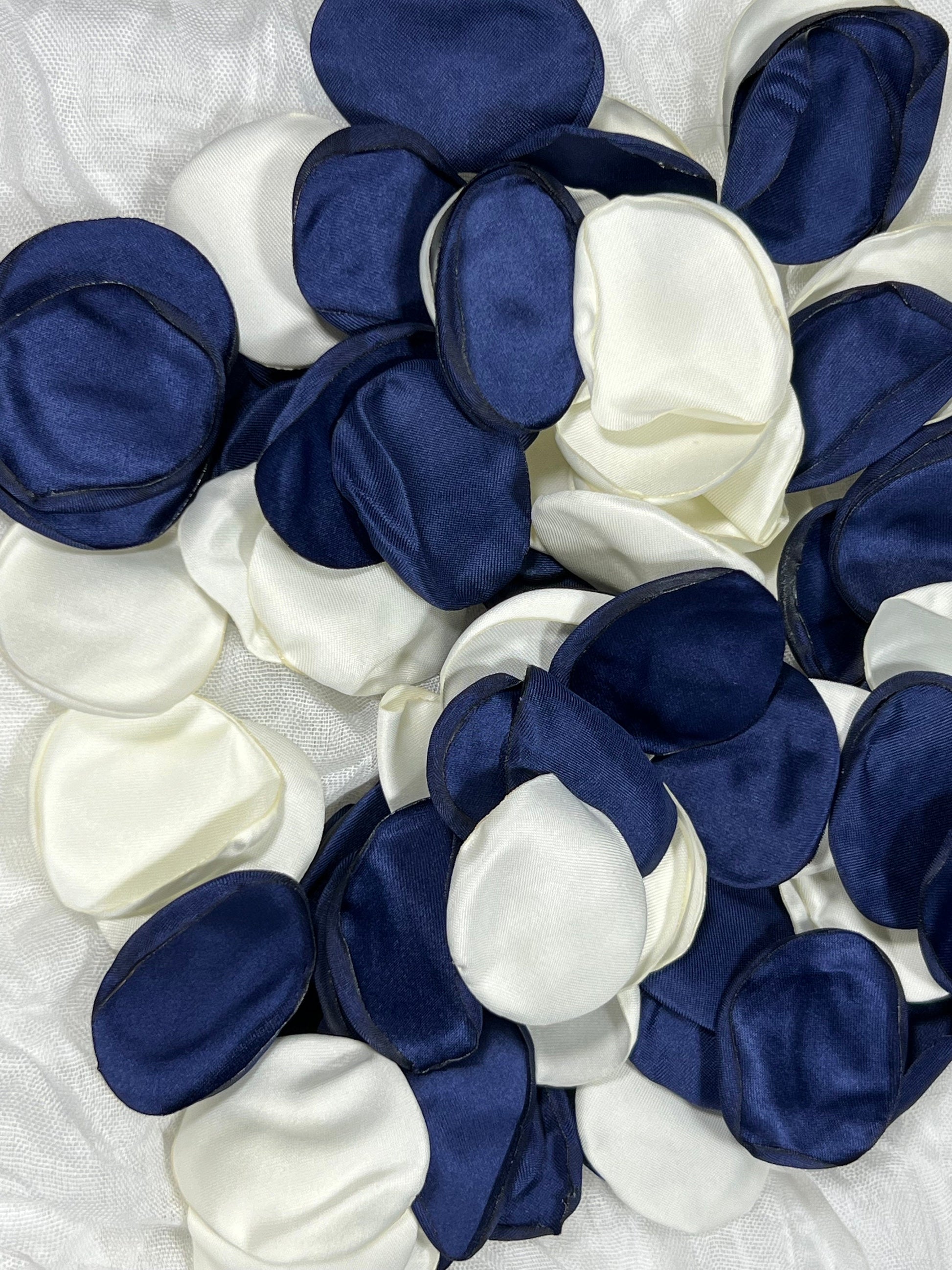 Blue White Petals Wedding Decor Flower Girl Petals Navy Blue White Wedding Aisle Decor Flower Petals Dark Blue Ceremony Decor Bridal Shower