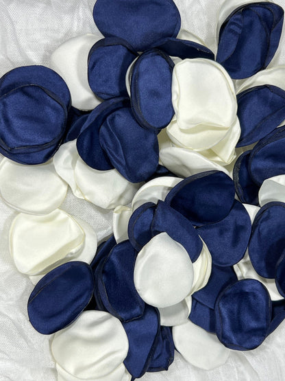 Blue White Petals Wedding Decor Flower Girl Petals Navy Blue White Wedding Aisle Decor Flower Petals Dark Blue Ceremony Decor Bridal Shower