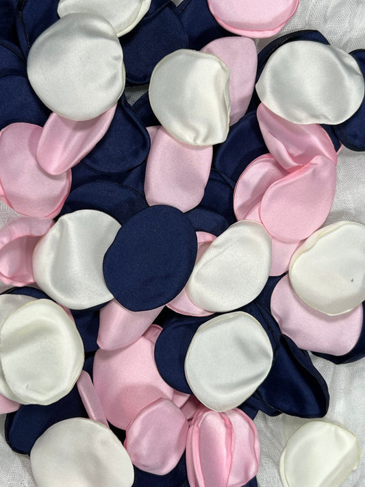 Blue Pink Petals Wedding Decor Flower Girl Petals Navy Blue Pink Wedding Aisle Decor Flower Petals Dark Blue White Decor Bridal Shower