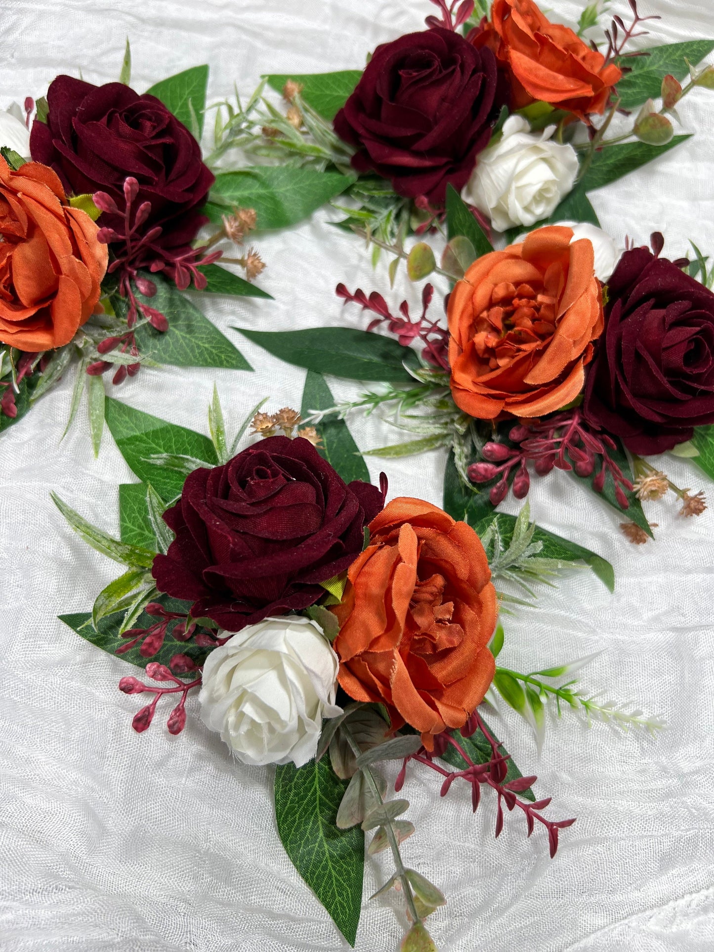 Cake Decoration White Wedding Topper Burgundy Flower Decor Cake Arrangements Rust Cake Decoration Terracotta Flower Orange Cake Decor