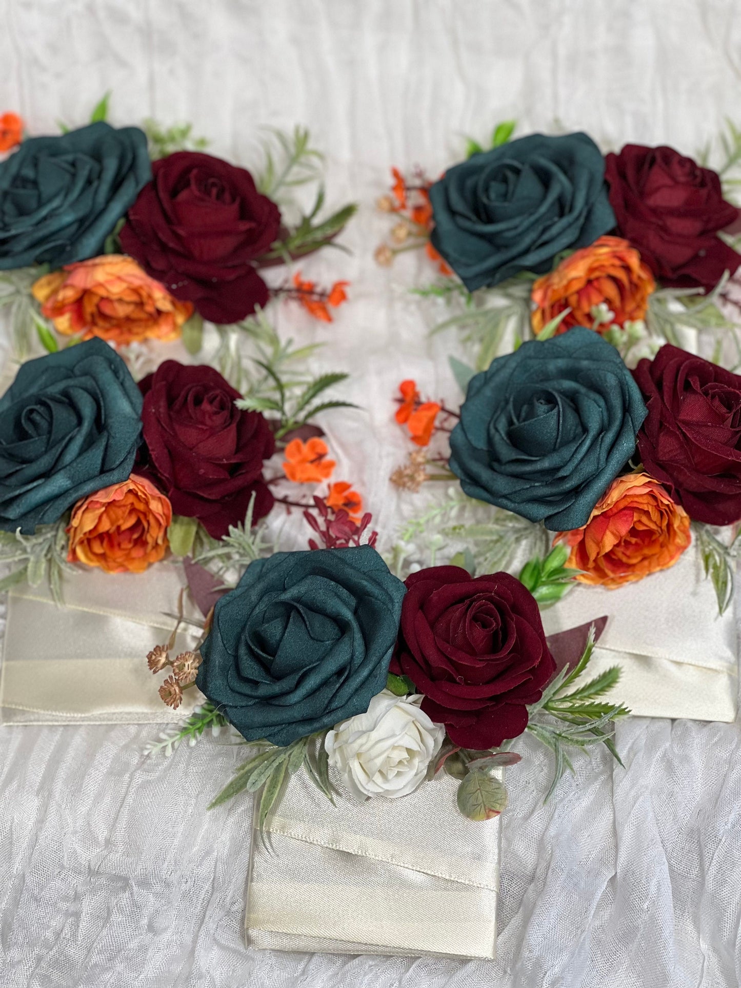 Dark Teal Pocket Boutonniere Wedding Groom Boutonnière Square Teal Burnt Orange Groomsmen Teal Burgundy Boutonniere Rust Dark Teal