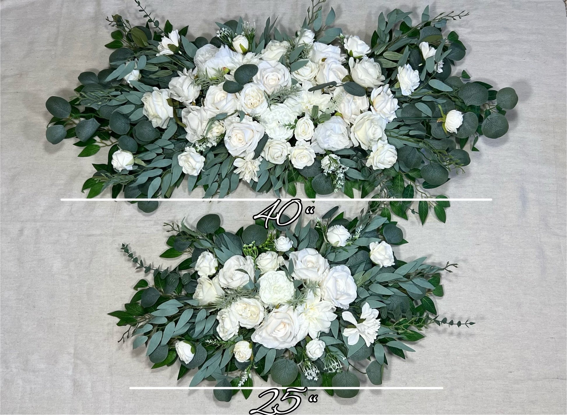 Wedding Arch Arrangement White Ivory Arch Aisle Arrangement Decor White Arbor Arrangement White Eucalyptus Sage Artificial Flowers