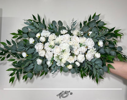 Wedding White Arch Arrangement Ivory Arch Aisle Arrangement White Artificial Flowers Eucalyptus Centerpiece Sage Swag Wall Decor Home Arch