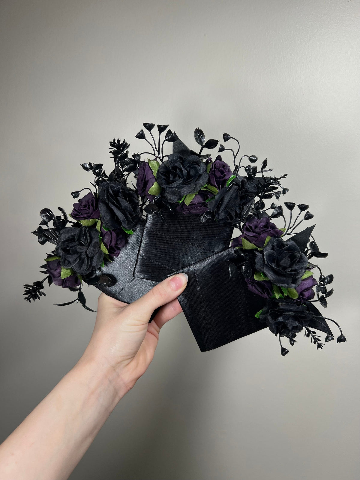 Black Purple Pocket Boutonniere Wedding Groom Boutonnière Black Plum Square Groomsmen Black Dark Purple Pocket Boutonniere Gothic Purple