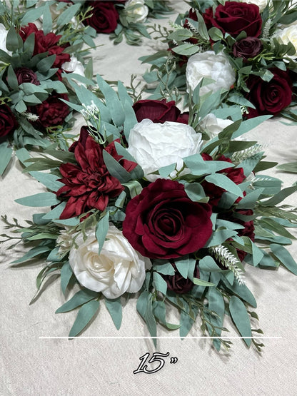 White Burgundy Centerpiece Wedding Ivory Wine Red Table Flower Ball Decoration Eucalyptus Table Centerpiece Barrel Whiskey Winter Maroon