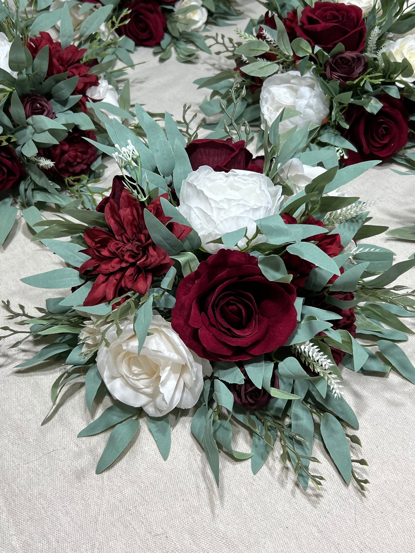 White Centerpiece Wedding Burgundy Table Flower Ball Decoration White Table Centerpiece Barrel White Whiskey Winter Ivory Burgundy White