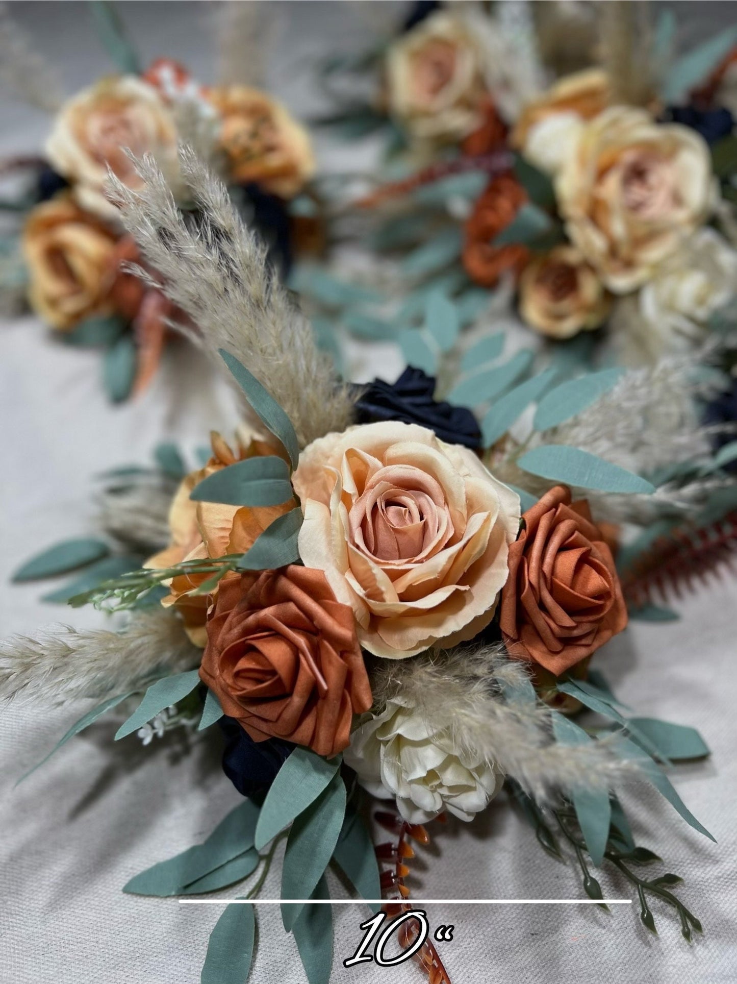 Orange Blue Centerpiece Wedding White Terracotta Navy Blue Flower Ball Boho Burnt Orange Navy Blue Centerpiece Table Pampas Grass