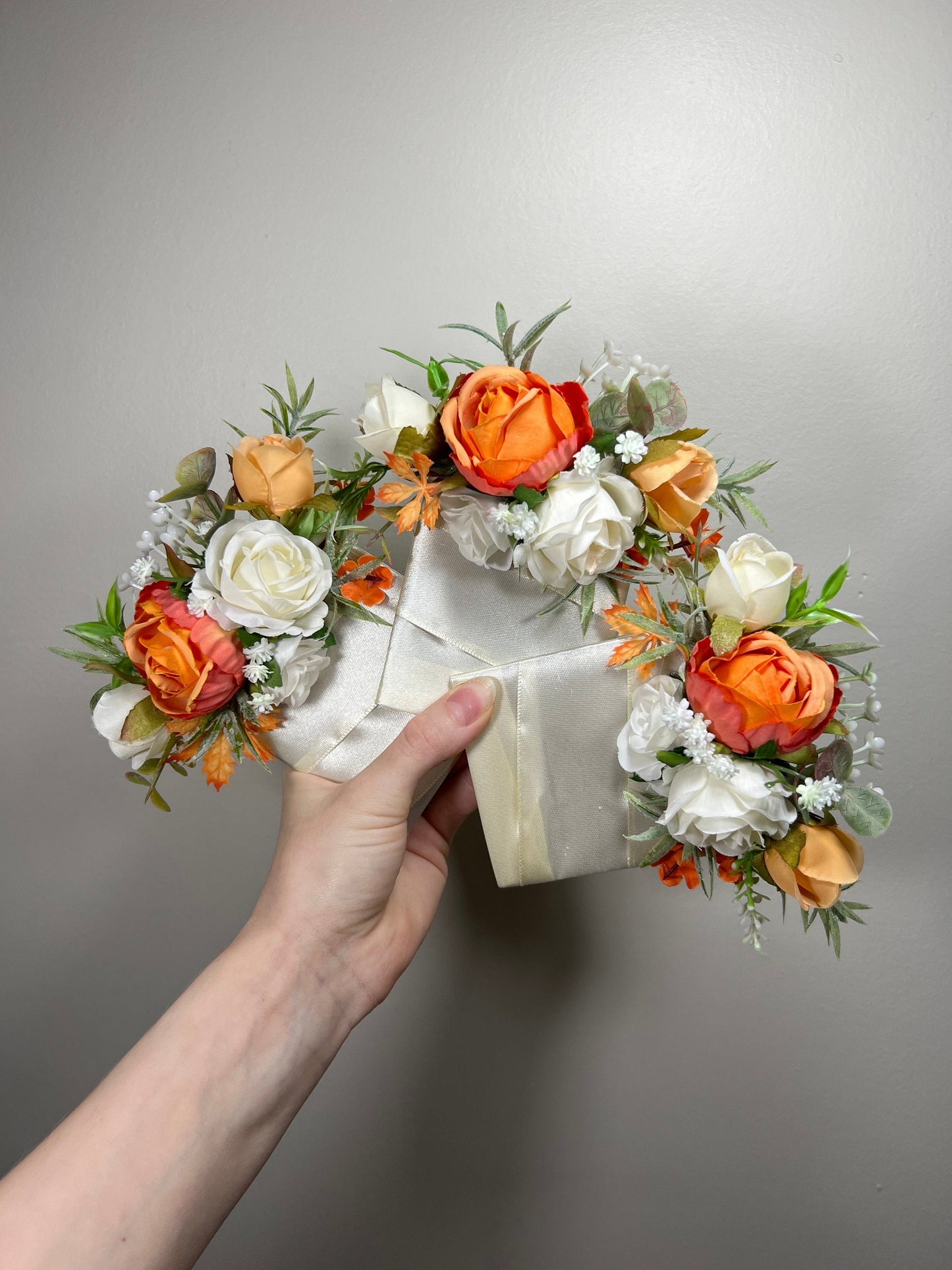 Orange Corsage Wedding White Terracotta Corsage White Burnt Orange Corsage Boutonnière Orange Artiricial Flower