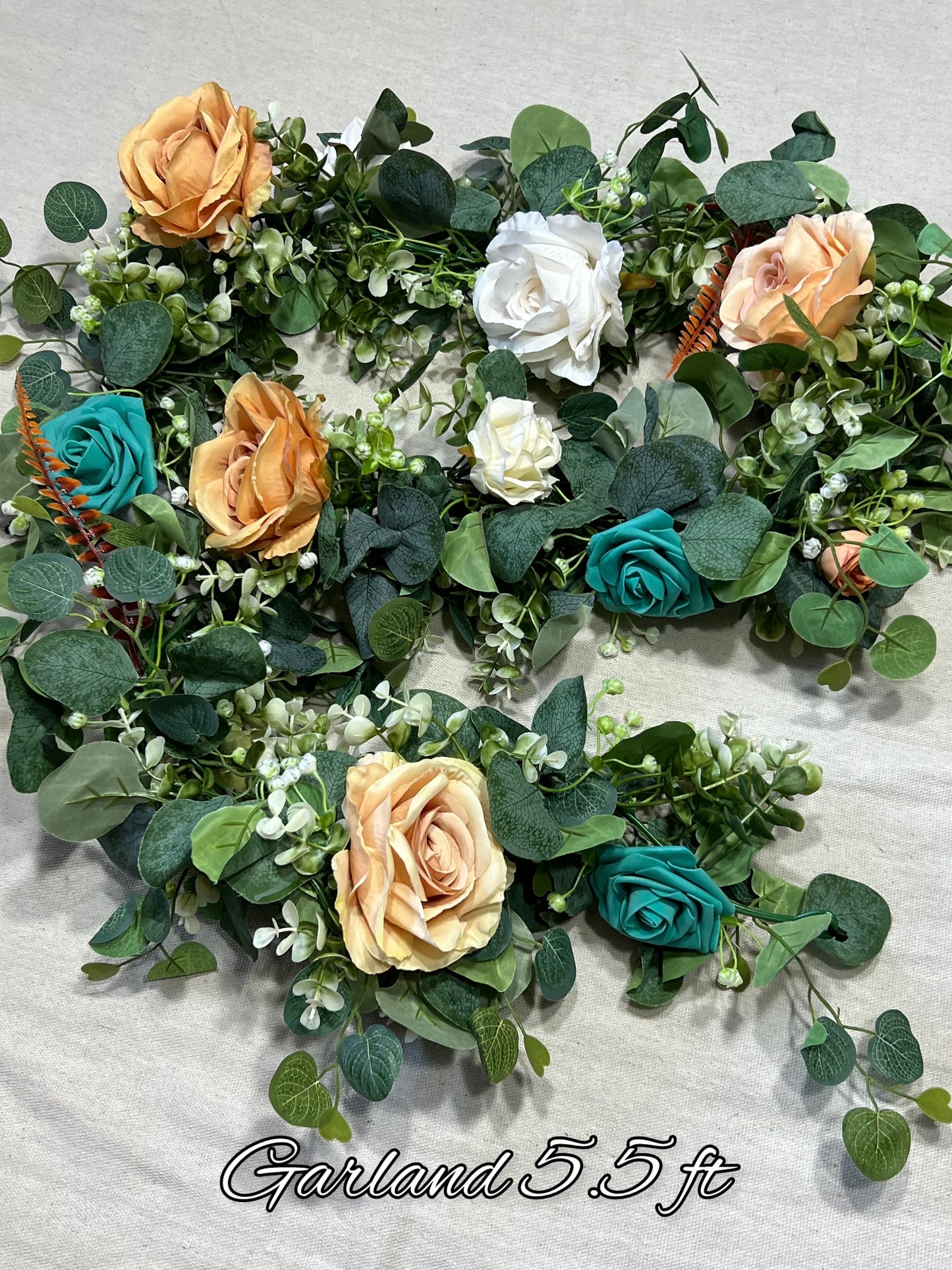 Wedding Turquoise Bouquet Terracotta Boho Bridal Rust Wedding Teal Cascading Bouquet Burnt Orange Teal Decor Artificial Flower Fall