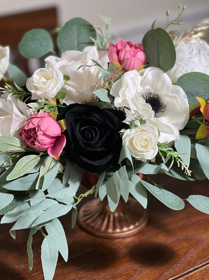 White Centerpiece White Table Decor Black Viva Magenta Centerpiece Gold Pink Wedding Table Centerpiece Ivory Black Artificial Flower Reddit