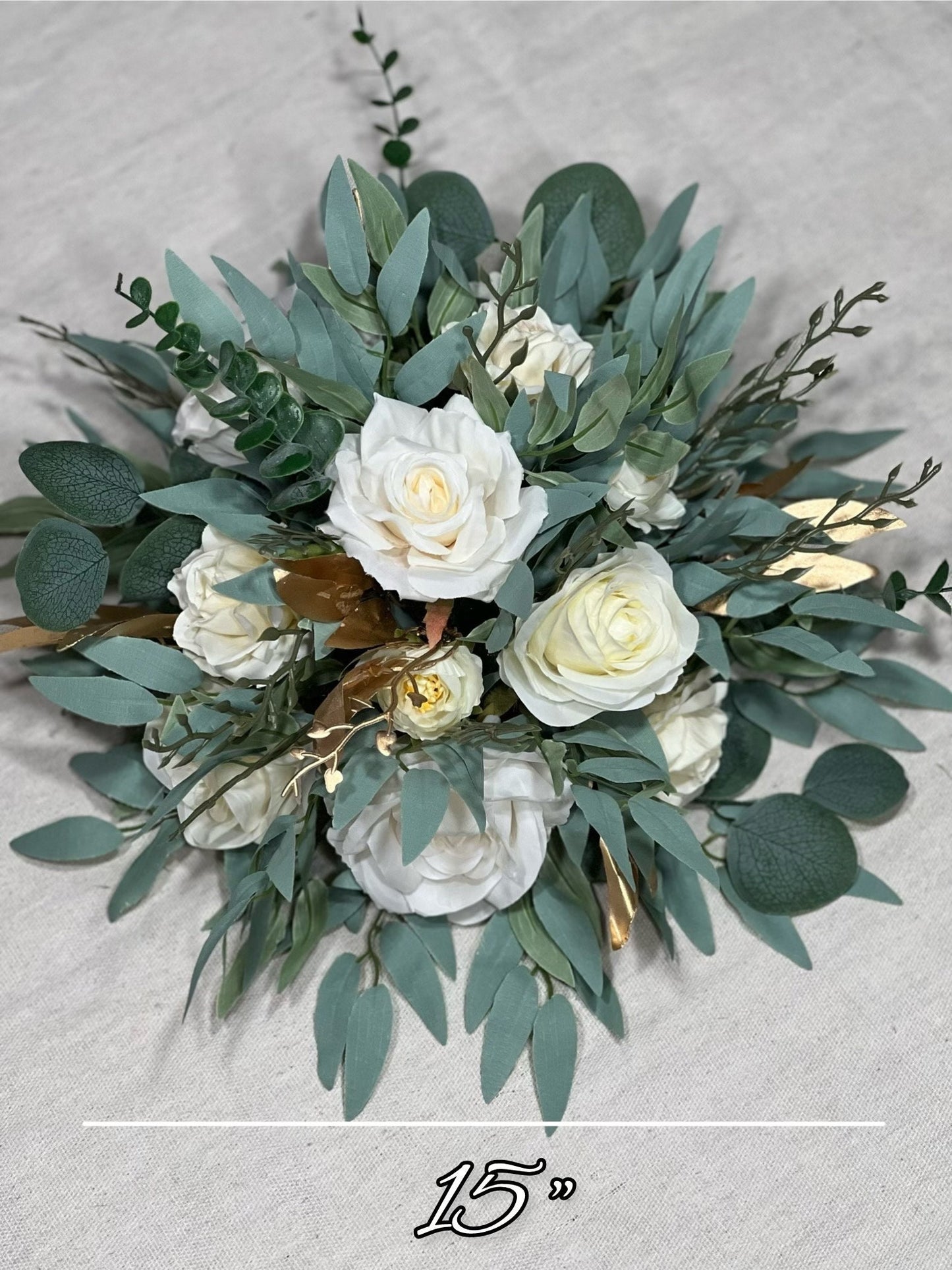 White Centerpiece Table Flower Ball Decoration Table Centerpiece Barrel Ivory Whiskey Champagne Greenery Gold Eucalyptus Artificial Flower