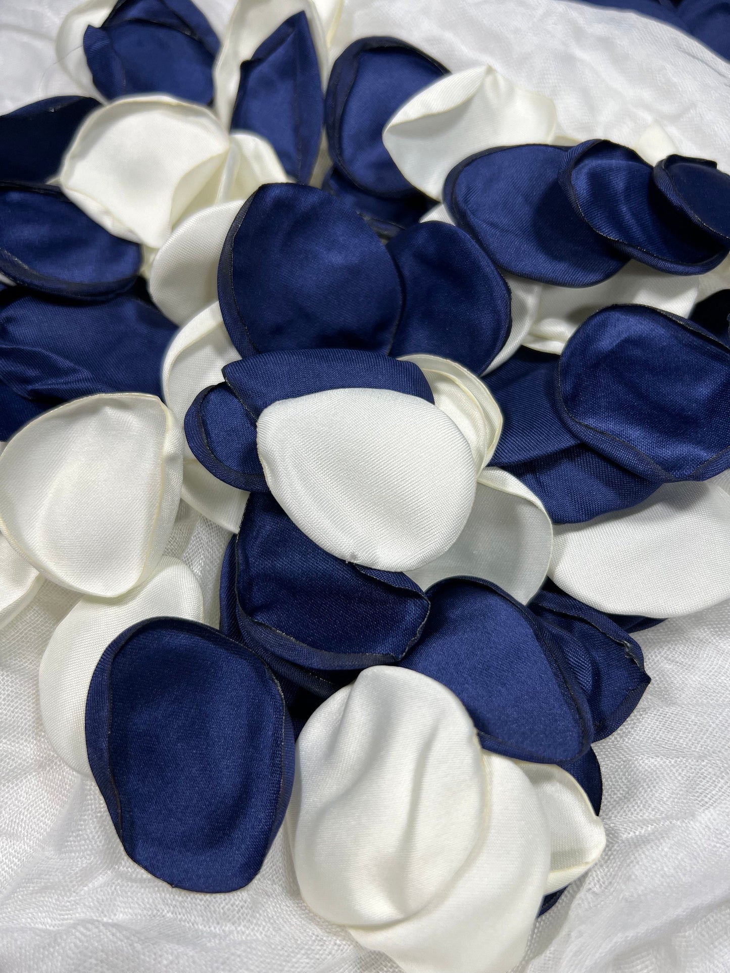 Blue White Petals Wedding Decor Flower Girl Petals Navy Blue White Wedding Aisle Decor Flower Petals Dark Blue Ceremony Decor Bridal Shower