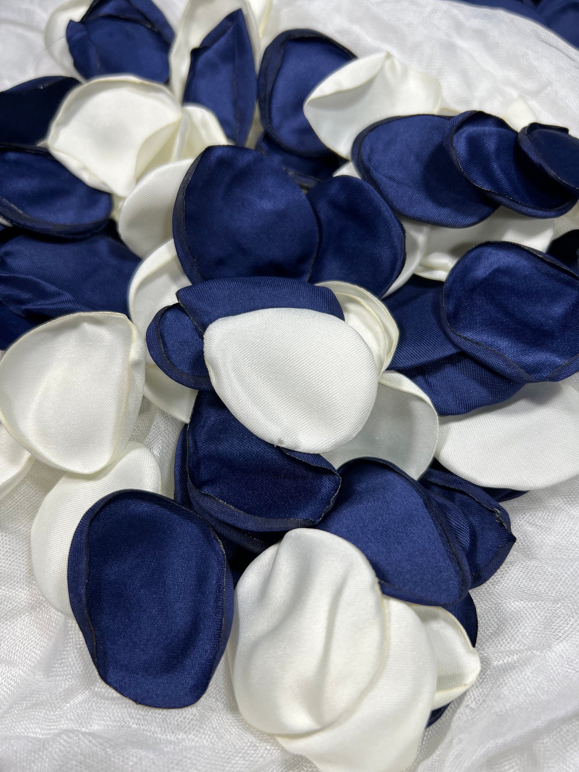 Blue White Petals Wedding Decor Flower Girl Petals Navy Blue White Wedding Aisle Decor Flower Petals Dark Blue Ceremony Decor Bridal Shower