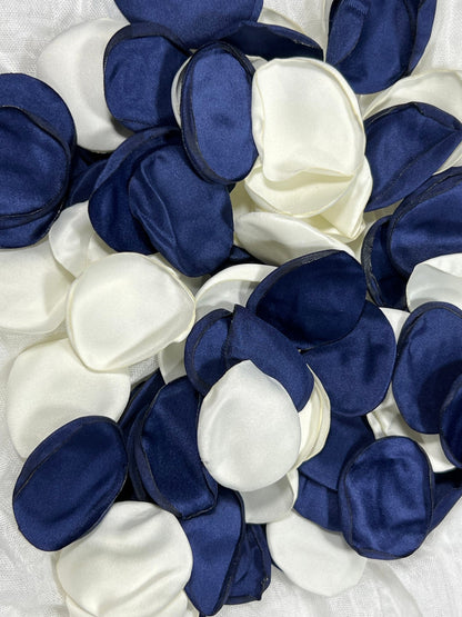 Blue White Petals Wedding Decor Flower Girl Petals Navy Blue White Wedding Aisle Decor Flower Petals Dark Blue Ceremony Decor Bridal Shower
