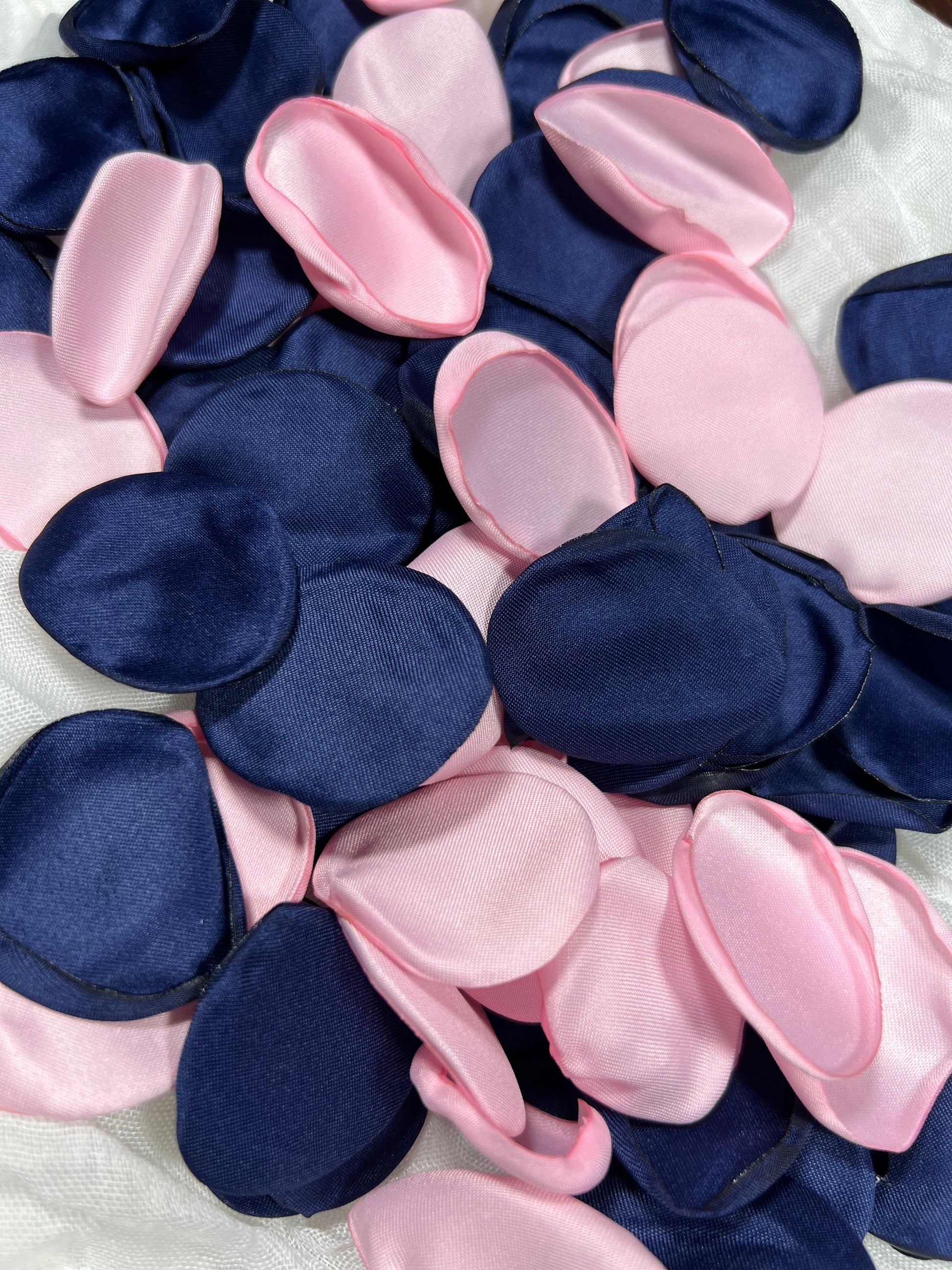 Blue Pink Petals Wedding Decor Flower Girl Petals Navy Blue Pink Wedding Aisle Decor Flower Petals Dark Blue Ceremony Decor Bridal Shower