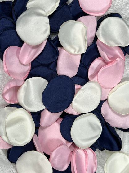 Blue Pink Petals Wedding Decor Flower Girl Petals Navy Blue Pink Wedding Aisle Decor Flower Petals Dark Blue White Decor Bridal Shower