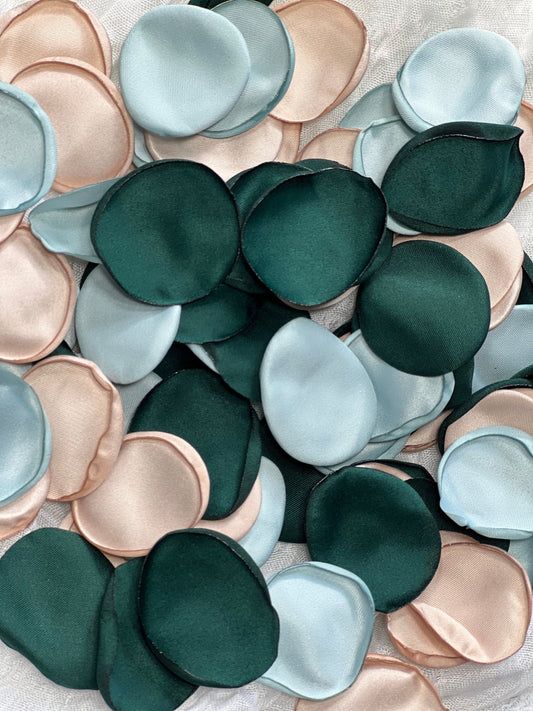 Green Petals Wedding Decor Flower Girl Petals Emerald Green Mint Wedding Aisle Decor Flower Beige Petals Forest Green Hunter Confetti