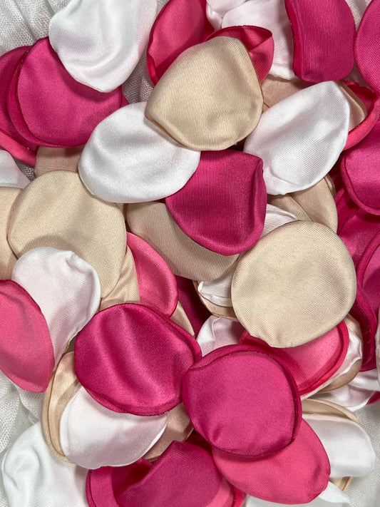 Pink Petals Wedding Decor Flower Girl Petals White Aisle Decor Flower Pink Petals Fuchsia Ceremony Decor Champagne Beige Confetti Hot Pink