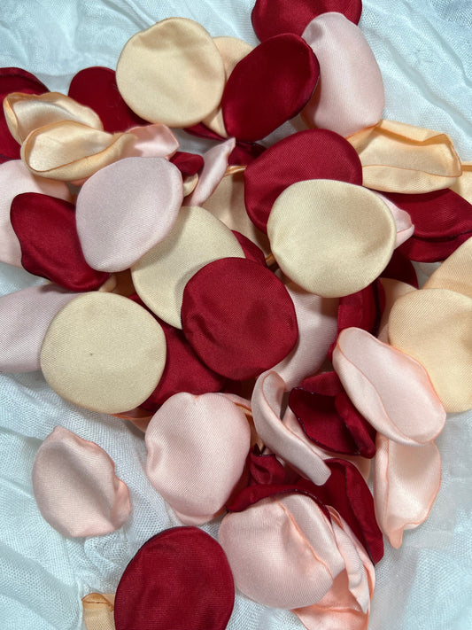 Red Petals Wedding Decor Flower Girl Petals Blush Wedding Aisle Decor Gold Flower Petals Red Pink Ceremony Decor Confetti Chamagne Red