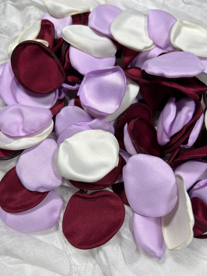 Burgundy Petals Wedding Decor Flower Girl Petals Lavender Wedding Aisle Decor Flower Petals Purple Ceremony Decor White Confetti
