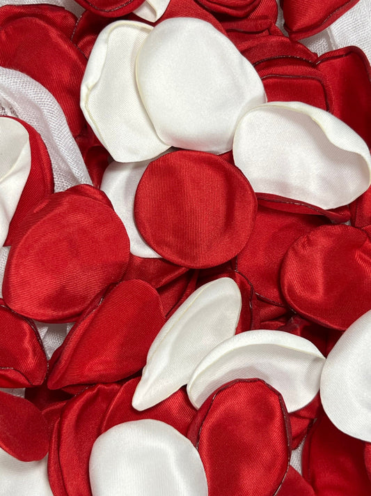 Red White Petals Wedding Decor Flower Girl Petals Red Wedding Aisle Decor Flower Petals Dark Red Ceremony Decor White Bridal Shower Confetti