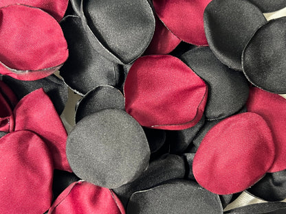 Black Burgundy Petals Wedding Decor Flower Girl Petals Black Wedding Aisle Decor Flower Petals Black Ceremony Decor Burgundy Confetti