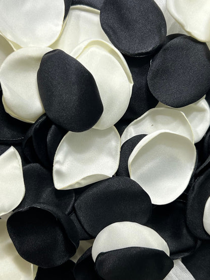 Black Ivory Petals Wedding Decor Flower Girl Petals Black Ivory Wedding Aisle Decor Flower Petals Black White Ceremony Decor Confetti