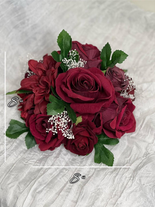 Wedding Cake Decoration Burgundy Topper Decor White Cake Arrangements Wedding Burgundy Cake Decor Wedding Artificial Flowers Topper Cake