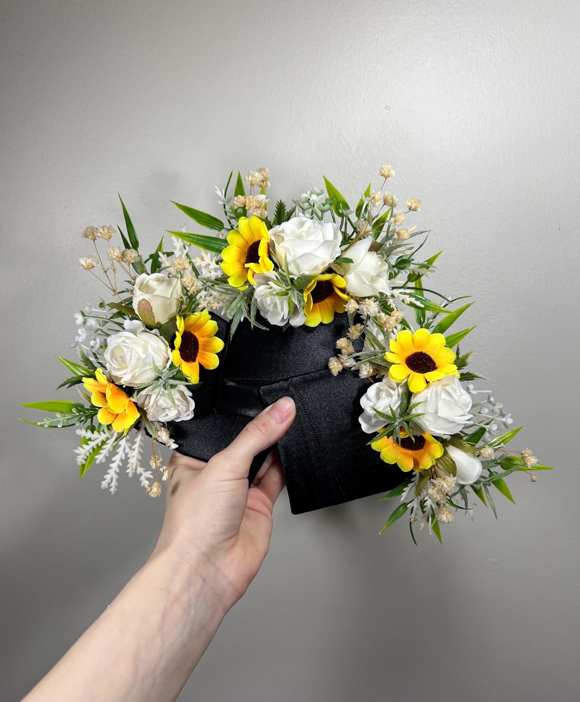 Sunflower Pocket Boutonniere Wedding Groom Boutonnière Square Groomsmen Sunflower White Pocket Boutonniere Ivory Artificial Flowers