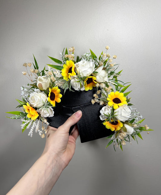 Sunflower Pocket Boutonniere Wedding Groom Boutonnière Square Groomsmen Sunflower White Pocket Boutonniere Ivory Artificial Flowers