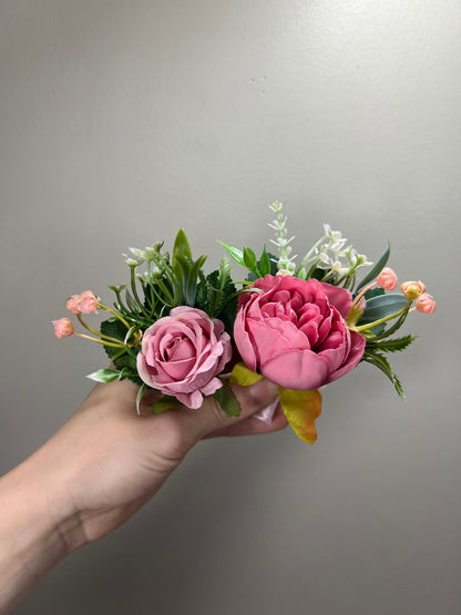 Wedding Corsage Pink Wedding Wrist Corsage Fuchsia Bridesmaids Corsage Viva Magenta Corsage Pink Boutonniere Dusty Rose Artificial Flowers
