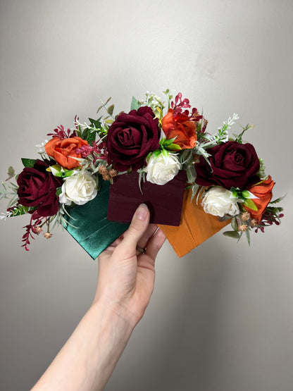 Rust White Bouquet Wedding Bridal Terracotta Burgundy Ivory Bouquet Bridesmaids Burnt Orange Wine Red Bouquet Sage Green Artificial Flowers